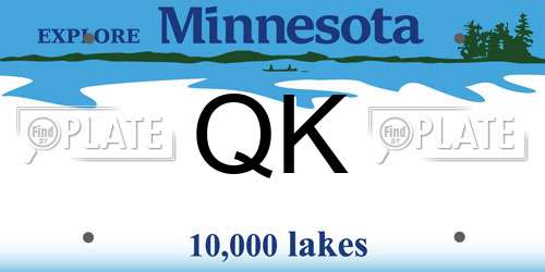 QK Minnesota License Plate