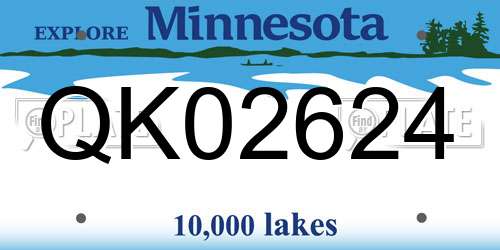 QK02624 Minnesota License Plate