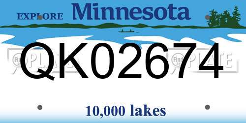 QK02674 Minnesota License Plate