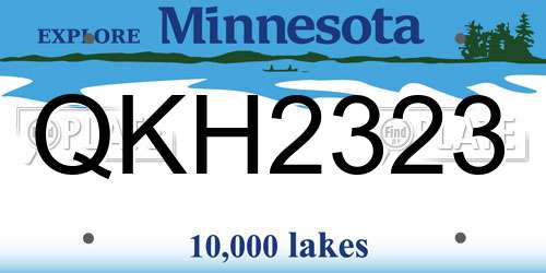 QKH2323 Minnesota License Plate