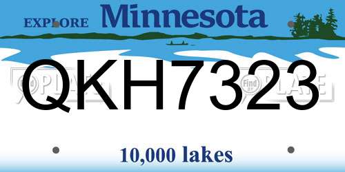 QKH7323 Minnesota License Plate