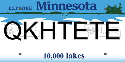 QKHTETE Minnesota License Plate
