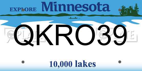 QKRO39 Minnesota License Plate