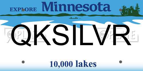 QKSILVR Minnesota License Plate