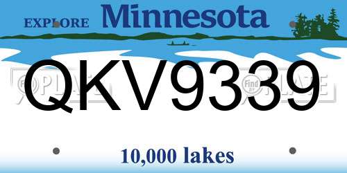 QKV9339 Minnesota License Plate