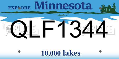 QLF1344 Minnesota License Plate