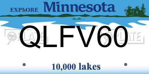 QLFV60 Minnesota License Plate