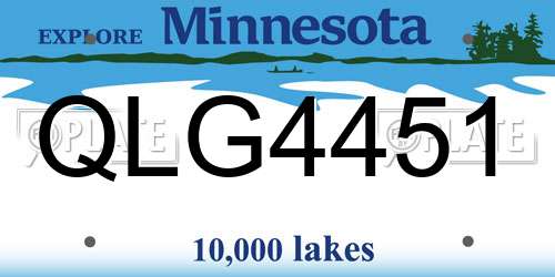 QLG4451 Minnesota License Plate