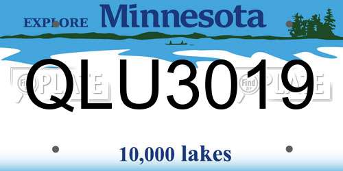 QLU3019 Minnesota License Plate