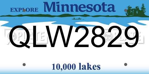 QLW2829 Minnesota License Plate