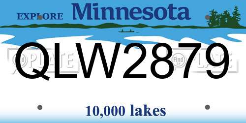 QLW2879 Minnesota License Plate