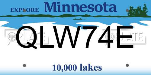 QLW74E Minnesota License Plate