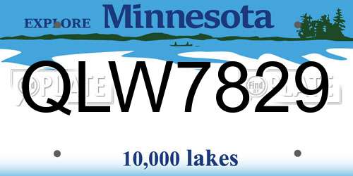 QLW7829 Minnesota License Plate