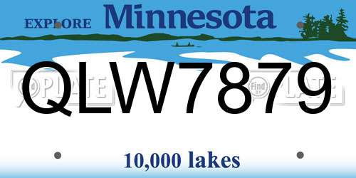 QLW7879 Minnesota License Plate