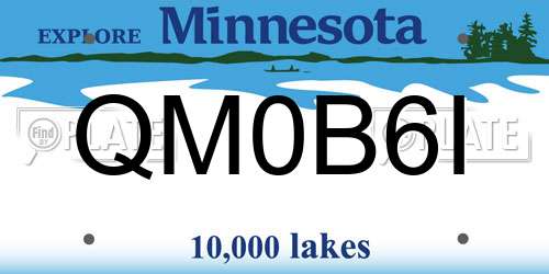 QM0B6I Minnesota License Plate