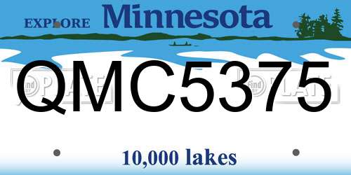 QMC5375 Minnesota License Plate