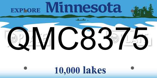 QMC8375 Minnesota License Plate