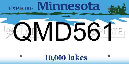 QMD561 Minnesota License Plate