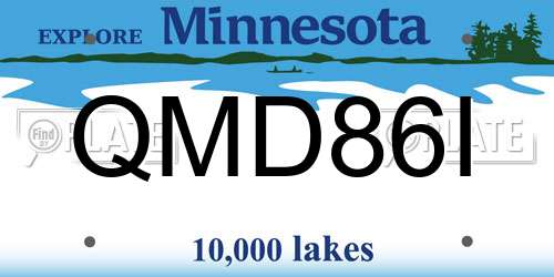 QMD86I Minnesota License Plate