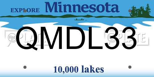 QMDL33 Minnesota License Plate