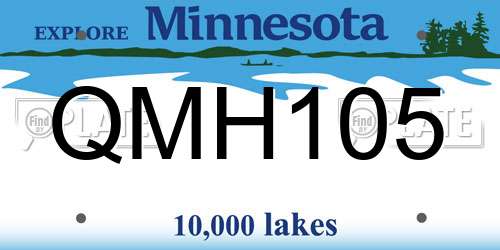 QMH105 Minnesota License Plate
