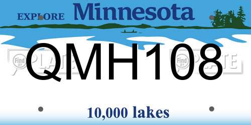 QMH108 Minnesota License Plate