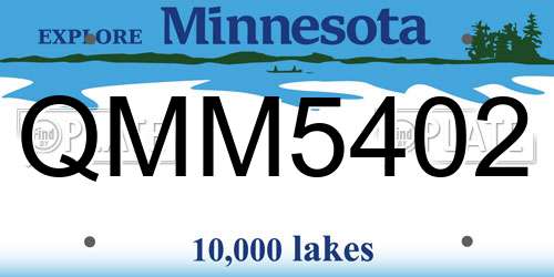 QMM5402 Minnesota License Plate