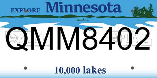 QMM8402 Minnesota License Plate