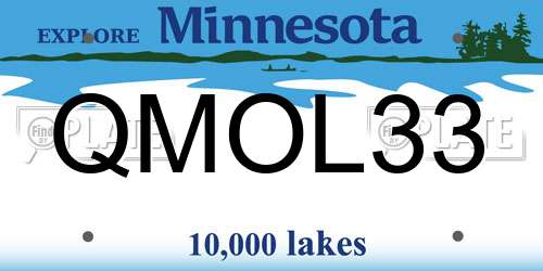 QMOL33 Minnesota License Plate
