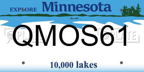 QMOS61 Minnesota License Plate