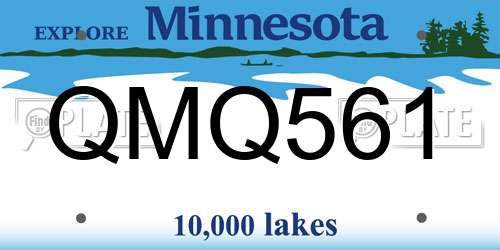 QMQ561 Minnesota License Plate