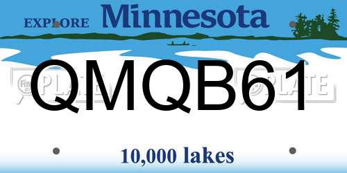 QMQB61 Minnesota License Plate