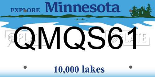QMQS61 Minnesota License Plate