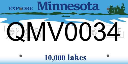 QMV0034 Minnesota License Plate
