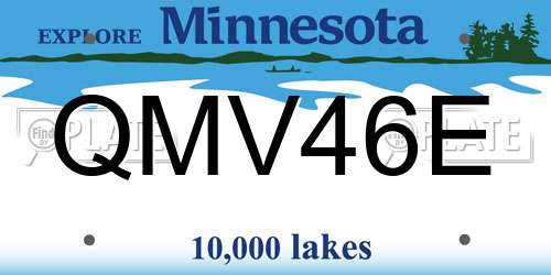 QMV46E Minnesota License Plate