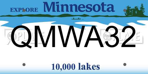 QMWA32 Minnesota License Plate