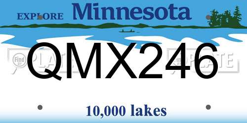 QMX246 Minnesota License Plate
