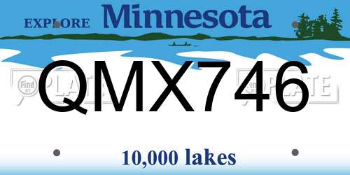 QMX746 Minnesota License Plate