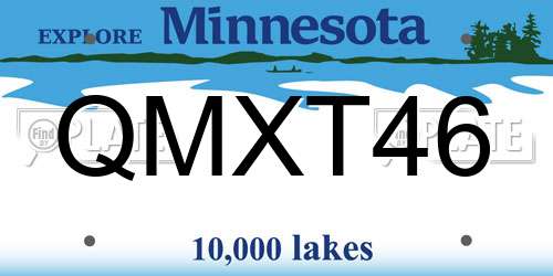 QMXT46 Minnesota License Plate