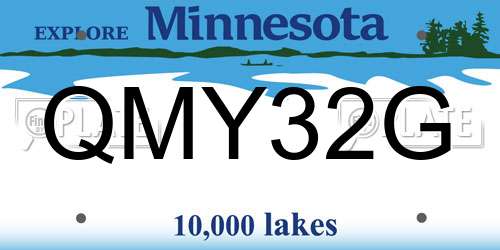 QMY32G Minnesota License Plate