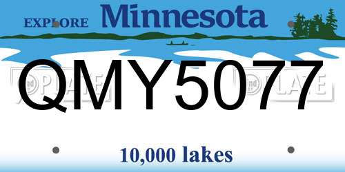QMY5077 Minnesota License Plate