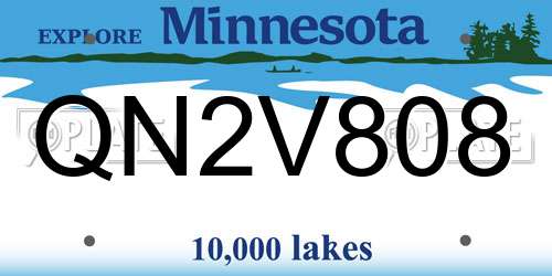 QN2V808 Minnesota License Plate