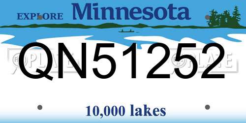 QN51252 Minnesota License Plate