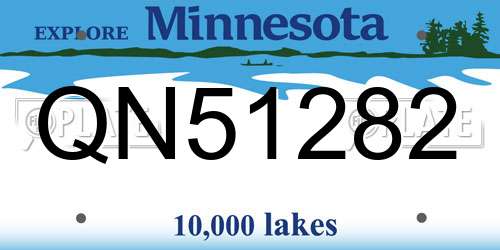 QN51282 Minnesota License Plate