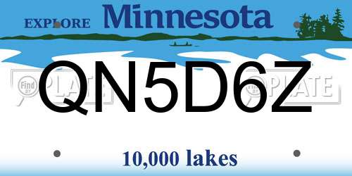 QN5D6Z Minnesota License Plate