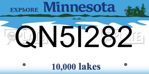 QN5I282 Minnesota License Plate