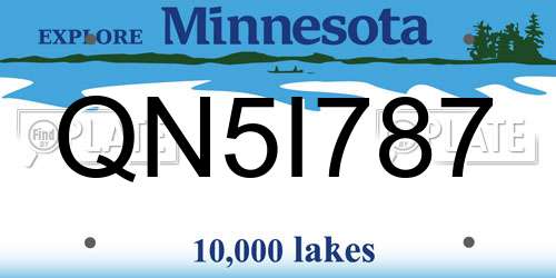 QN5I787 Minnesota License Plate