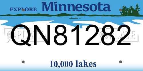 QN81282 Minnesota License Plate