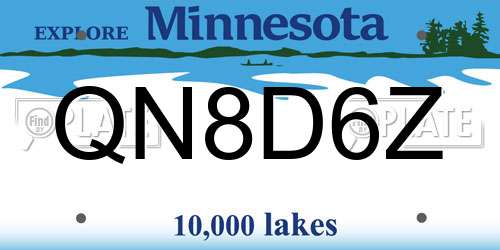 QN8D6Z Minnesota License Plate