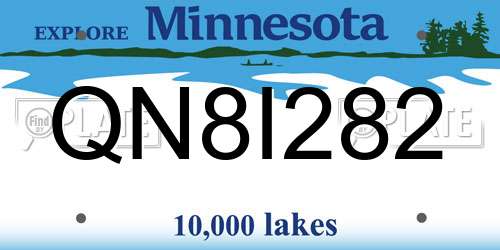 QN8I282 Minnesota License Plate